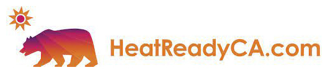 Logo for heatreadyCA.com, a state website with resources for dealing with extreme temperatures