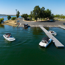 Boats are launched into Lake Oroville at the Spillway Boat Launch facility. 