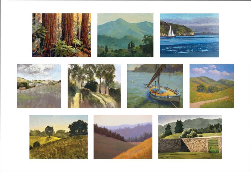 Collage of California's state park paintings