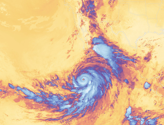 Hurricane Hilary infrared image from NASA