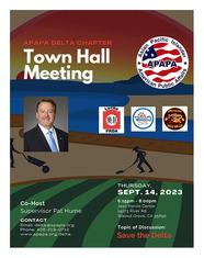 Save the Delta Town Hall meeting flyer