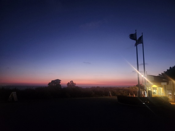 Crystal Cove Campground kiosk at Sunset