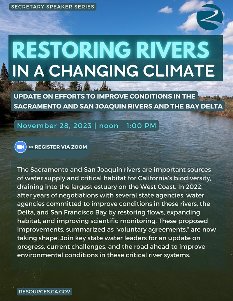 Flyer for "Restoring Rivers in a Changing Climate"