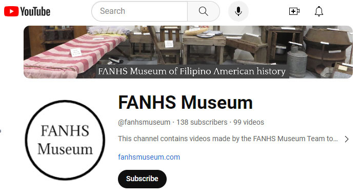 FANHS Museum YouTube page screen shot