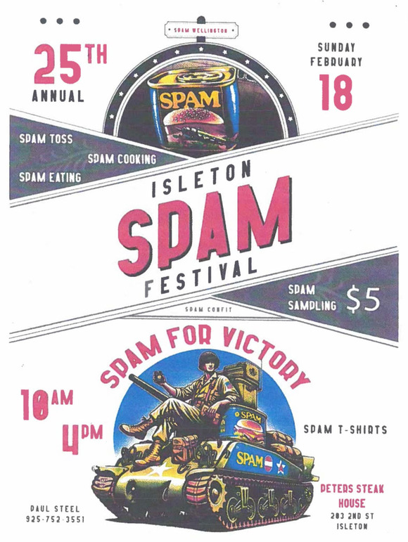 Flyer for Isleton Spam Festival