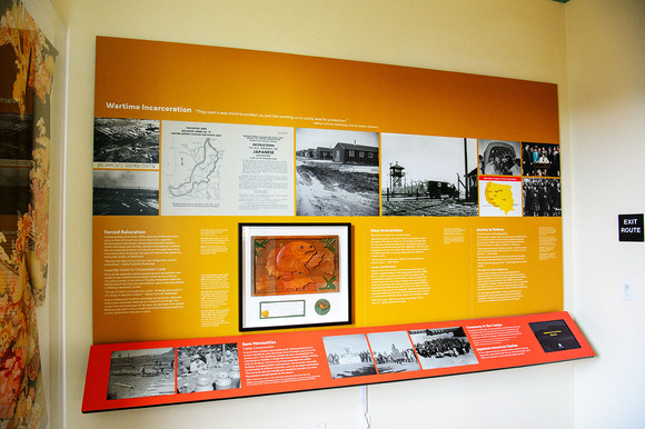 A museum wall exhibit