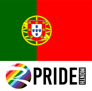 The flag of Portugal and the California Natural Resources Agency logo for Pride Month