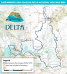 Map of boundaries of Sacramento-San Joaquin Delta National Heritage Area