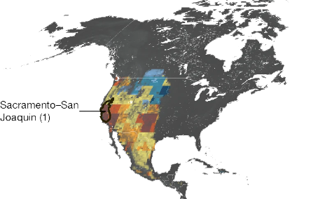 Map of groundwater storage areas in North America 