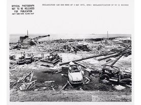 Devastation after a massive explosion at a munitions facility