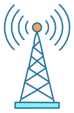 Icon of a radio tower emitting signals