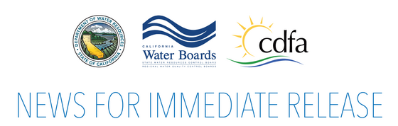 Logos for DWR, State Water Board, CDFA