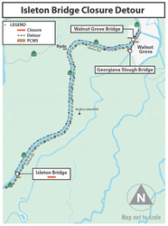 Map of detour during bridge closure