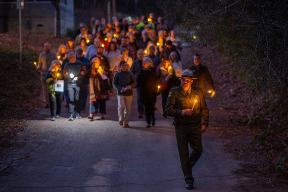 Marshall Gold Discovery State Historic Park Candlelight processional for Emmanuel Church