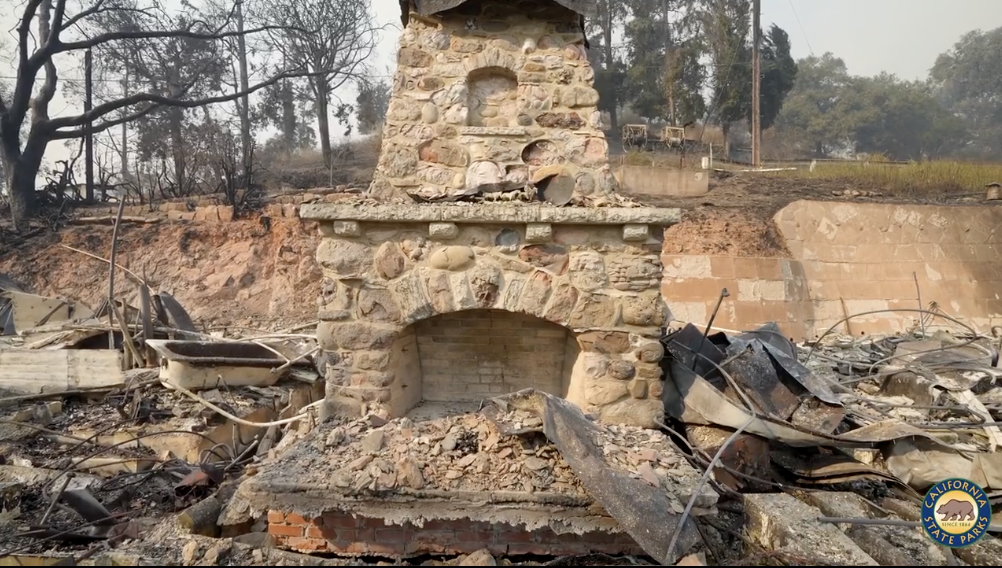 Screenshot of Will Rogers fire video