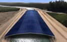 Solar panels over water canal