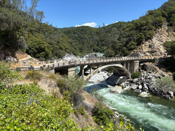 South Yuba River Bridge Over Old Highway 49 Spring Runoff