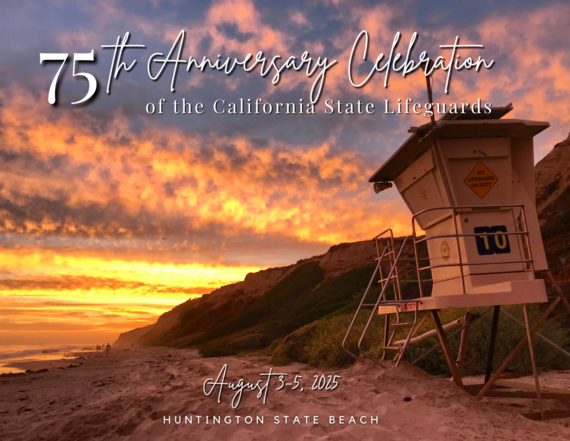 75th Anniversary CA State Lifeguard Association graphic 
