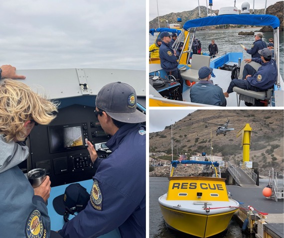 Deck Hands Training Catalina Island Orange Coast District Rescue Boat Surf Watch Photo Collage
