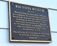 Rio Vista Museum Commemorative Plaque