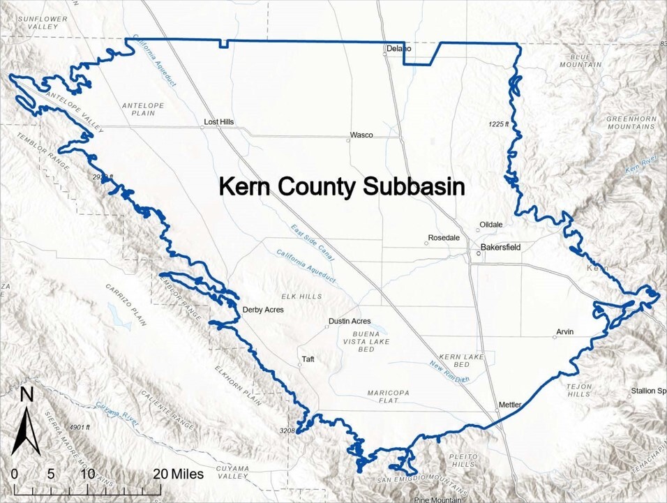 Map of Kern County Subbasin
