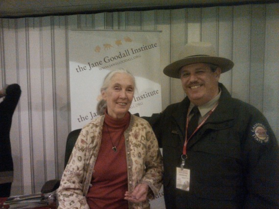 Jane Goodall and Steven Ptomey