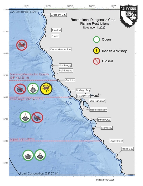 2025 Dungeness crab fishing zone map