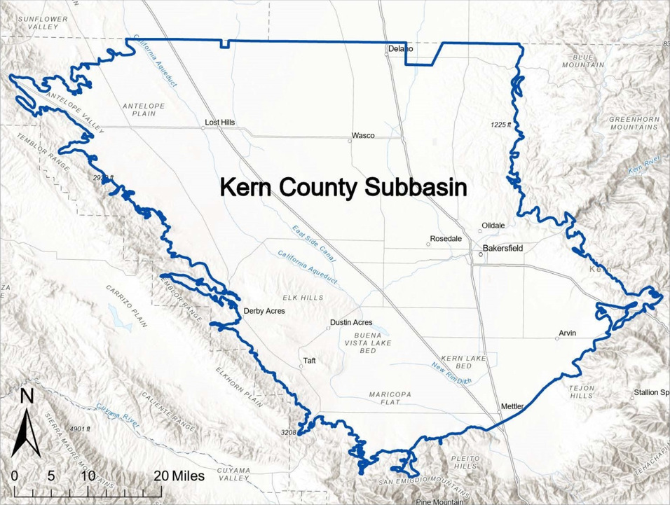 Map of the Kern County Groundwater Subbasin