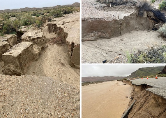 Red Rock Canyon State Park  Road damage from recent storms