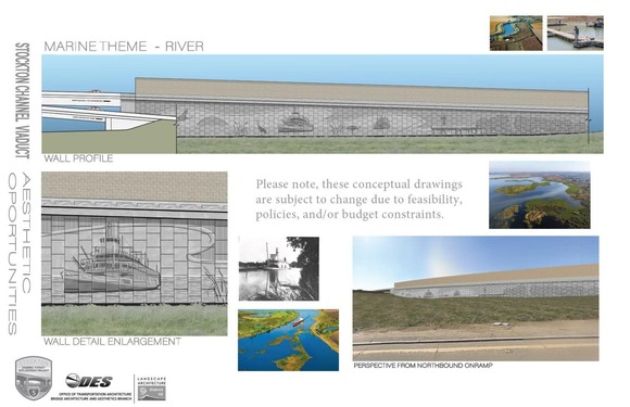Montage of designs for a viaduct project