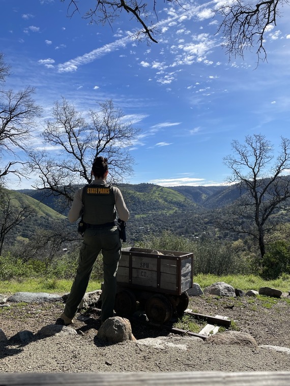 Standing on top of the world, or at least on top of Marshall Gold Discovery SHP. 
