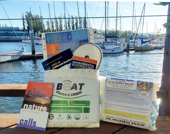 Kit with supplies for clean boating