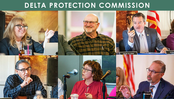 Montage of Commission members at meetings