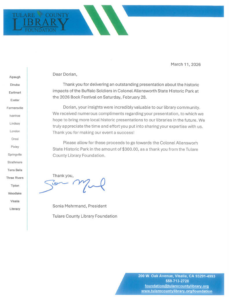 A Thank You from Tulare County Library Foundation