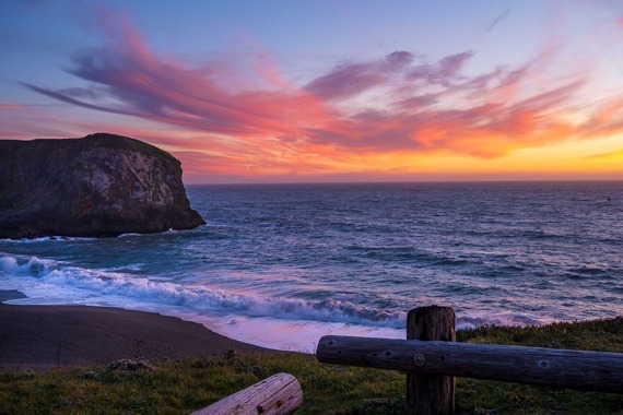 Sonoma Coast State Park Goat Rock at sunset