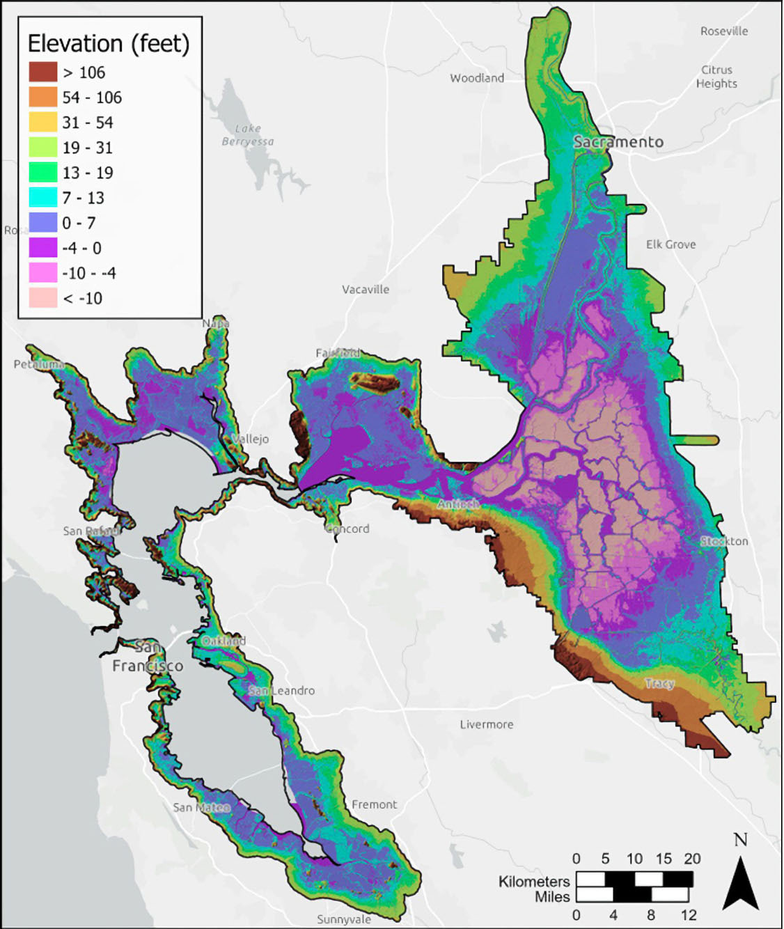 LIDAR map of Bay-Delta