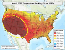 March 2026 U.S. Temps