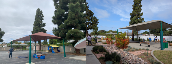 Before and after pictures of transformed school yards. 