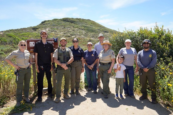 State Parks staff on the dume for the Point Dume State Beach volunteer event hosted on April 4 during Earth Month.