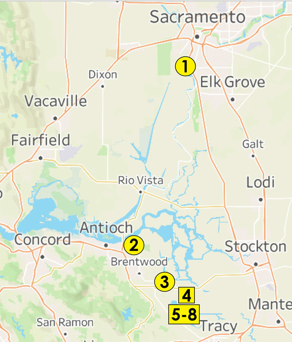 Map showing location of harmful algal bloom advisories