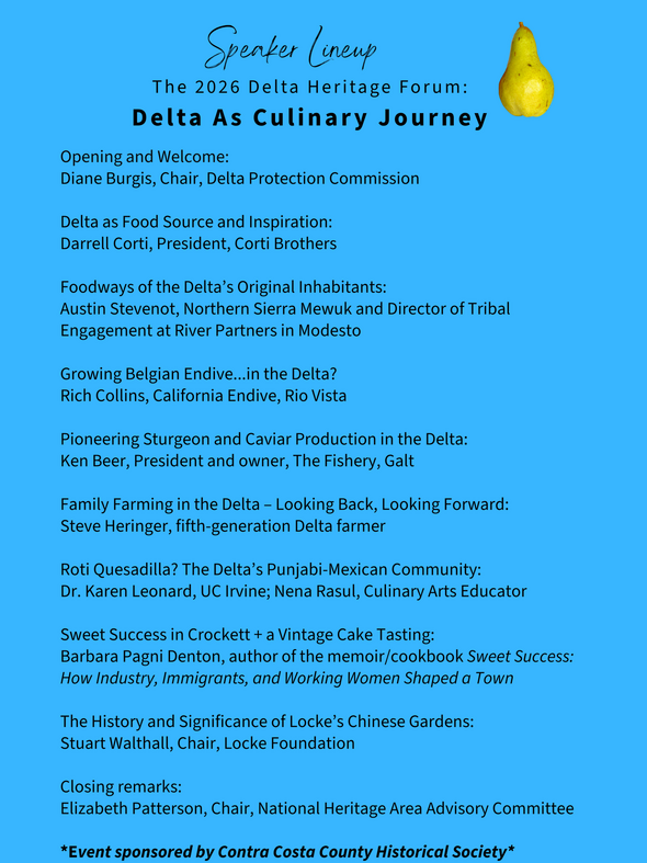Speaker lineup for an event called the Delta Heritage Forum on November 5 2026