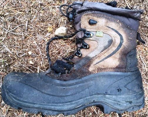 Boot with human remains