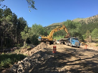 Lefthand Canyon Culvert construction in lower section