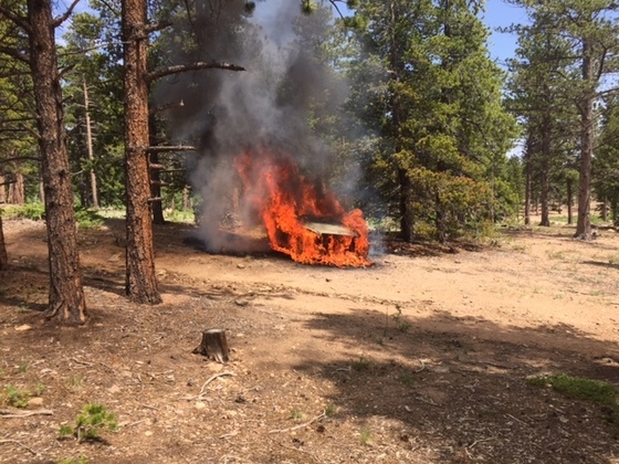 Vehicle fire in Gordon Gulch