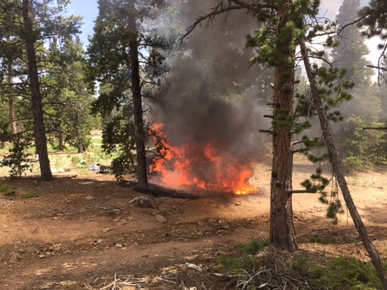 Vehicle fire in Gordon Gulch
