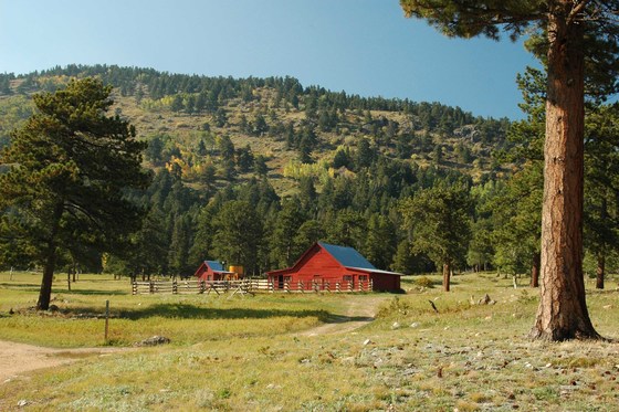 View of the DeLonde Barn on Caribou Ranch