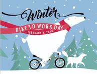 Winter Bike To Work Day Poster Image