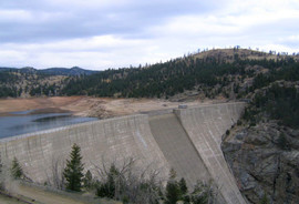 Photo of the dam at Gross Reservoir