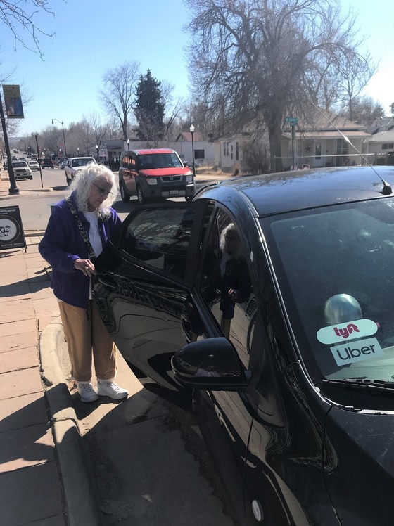 Person using ride share