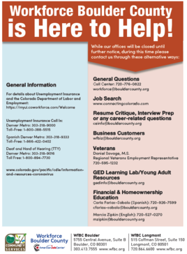 Contact Us Workforce Boulder County